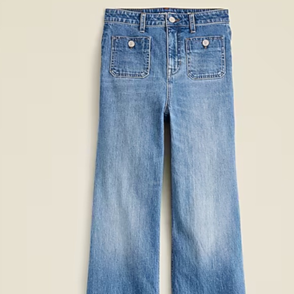 J CREW High-rise Sailor denim trouser in 1996 semi-stretch JEANS SIZE 34 - Picture 2 of 6